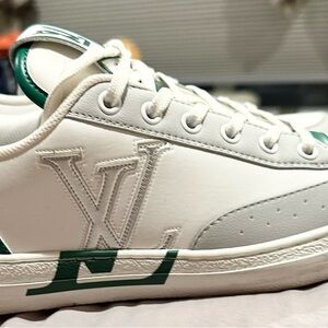 Louis Vuitton Charlie White and Green Athletic Shoes